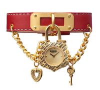 Rebel Women's Seagate Gold Dial Leather Watch in Red Rebel Red One Size