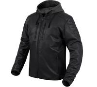 Rebelhorn Classic Hoodie Leather Jacket Motorbike Motorcycle Black