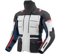 Rebelhorn Cubby 5 waterproof Motorcycle Textile Jacket, grey/blue/red, size 2XL