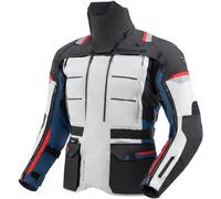 Rebelhorn Cubby 5 waterproof Motorcycle Textile Jacket, grey-red-blue, size 3XL for Men