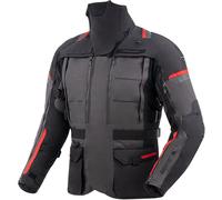 Rebelhorn Cubby 5 waterproof Motorcycle Textile Jacket, black-grey-red, size M for Men