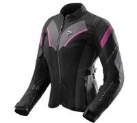 Rebelhorn Hiflow 5 waterproof Ladies Motorcycle Textile Jacket, black-grey-pink, size L for Women