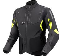 Rebelhorn Hiker 4 waterproof Motorcycle Textile Jacket, black-grey-yellow, size 4XL for Men