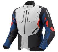 Rebelhorn Hiker 4 waterproof Motorcycle Textile Jacket, light grey/blue/red, size XS