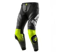 Rebelhorn Inferno Motorcycle Leather Pants, black-white-yellow, size 62 for Men