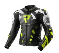 Rebelhorn Inferno Motorcycle Leather Jacket, black-white-yellow, size 46 for Men