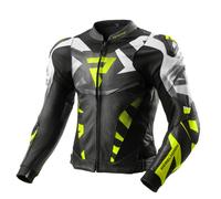 Rebelhorn Inferno Motorcycle Leather Jacket, black-white-yellow, size 46 for Men