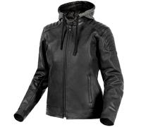 Rebelhorn Ladies Classic Hoodie Leather Jacket Motorbike Motorcycle Black