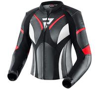 Rebelhorn Ladies Rebel Leather Jacket Motorbike Motorcycle Black Flo Red White