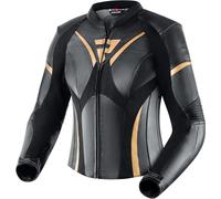 Rebelhorn Rebel Ladies Motorcycle Leather Jacket, black-gold, size 38 for Women