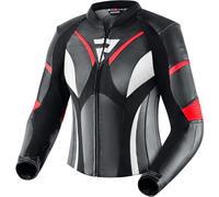 Rebelhorn Rebel Ladies Motorcycle Leather Jacket, black/white/red, size 46