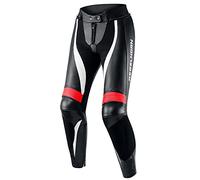 REBELHORN Rebel Lady Leather Motorcycle Trousers for Women Knee and Hip Protectors Kevlar Reinforcements Ventilation Elastic Panels
