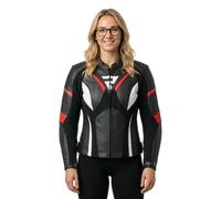 Rebelhorn Rebel Ladies Motorcycle Leather Jacket, black-white-red, size 40 for Women