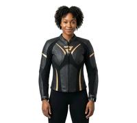 Rebelhorn Rebel Ladies Motorcycle Leather Jacket, black-gold, size 38 for Women