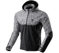 Rebelhorn Slash Softshell waterproof Motorcycle Textile Jacket, black-white, size XL for Men