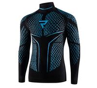 REBELHORN Therm II Motorcycle Functional Shirt Long Sleeve Men's Thermoactive Clothing Ultralight and Delicate for Cold Days Black/Blue