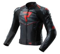 Rebelhorn Vandal 2 Motorcycle Leather Jacket, black/grey/red, size 50