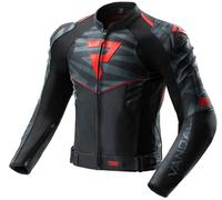 Rebelhorn Vandal 2 Motorcycle Leather Jacket, black/grey/red, size 56