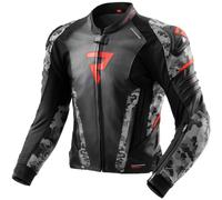 Rebelhorn Veloce Camo Motorcycle Leather Jacket, black/grey/red, size 60