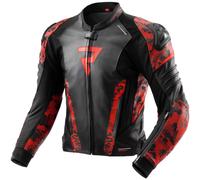 Rebelhorn Veloce Camo Motorcycle Leather Jacket, black-red, size 50 for Men