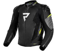 Rebelhorn Veloce Motorcycle Leather Jacket, black-grey-yellow, size 58 for Men