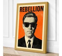 Rebellion Statement Retro Canvas Wall Art Print 18x12 Inch (46 x 30 cm)