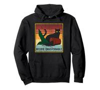 Rebellious Cat Tipping Cup Become Ungovernable black cat Pullover Hoodie