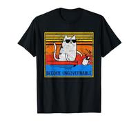 Rebellious Cat Tipping Cup Become Ungovernable Black cat T-Shirt