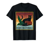 Rebellious Cat Tipping Cup Become Ungovernable Black cat T-Shirt