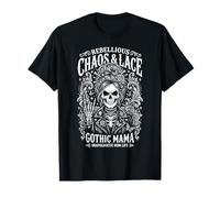 Rebellious Chaos Lace Gothic Mama Skeleton Aesthetic T-Shirt