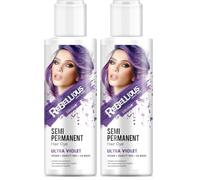 Rebellious Colours 100% Vegan Semi Permanent Hair Dye Colour 100ml (Ultra-Violet) (Pack of 2)