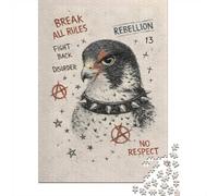 Rebellious Falcon with Punk Collar 1000 Piece Jigsaw Puzzle, 52x38cm/1000pcs, for Adults, New Year Hobby, Relaxing Home Time And A Calmer Routine