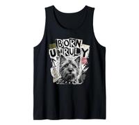 Rebellious Scruffy Dog Born Unruly Punk Style Tank Top