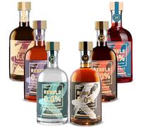 REBELS 0.0% Alcohol-Free Spirits 5+1 Free - Set with 6 Varieties: Malt Blend, Spritz, Amaretto, Botanical Dry, Bitter Aperitivo, Rum Alternative - 6x500ml - Mocktails - Vegan