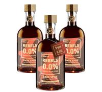 REBELS 0.0% Dark Spice | Alcohol-Free Rum Alternative 500 ml x 3 packs | Double Distilled for Intense Aroma | Oakwood & Sugarcane| Truly 0.0% | Vegan & Low-Calorie