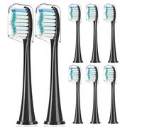Rebeool Replacement Brush Heads Compatible with Philips Sonicare Electric Toothbrush, Medium Softness Dupont Bristles for More Delicate Cleaning of Teeth Corners - 7900 4300 3100 Brush Head x8 Black