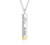 ReBest 18K Gold Plated Be Kind of A Bit H Sterling Silver 3D Vertical Bar Hidden Messages Funny Inspirational Jewellery for Women