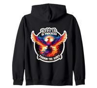 Rebirth In Progress Pardon The Ashes Phoenix Rising Reborn Zip Hoodie