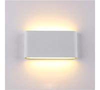 Rebirth Wash Wall Light Fixture Square丨Up Down Wall Sconces Lighting丨Indoor Wall Lights for Outdoor Courtyard Wall Lamps(Size:Large,Color:Black 4000k) (Color : White 3000k, Size : Large)