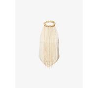 Rebirth Womens Rebirth Fringed Bead-Embellished Woven Top Butter 8