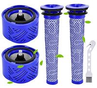 Rebirthcare v6 filter for dy.son v6 absolute animal sv05 sv06 sv09 cordless stick vacuum cleaners, 2 pack hepa post filters & pre filters replace part# 966741-01&965661-01