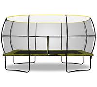 Rebo® 10 X 14ft Rectangular Base Jump II Trampoline With Halo II Enclosure | OutdoorToys | Kids' Outdoor Trampoline for Gardens, Enclosure Included, Children's Play Equipment