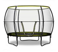 Base Jump Garden Trampoline With Halo II Enclosure - 10ft Rebo Black One Size