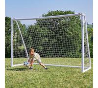 Rebo 10ft x 6.5ft Football Goal for Kids - Weather-resistant, Perfect for Gardens | OutdoorToys | PVC, Portable, Locking Posts, Nylon Net, Lightweight, Easy Assembly, Ground Anchors Included