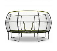 Base Jump Garden Trampoline With Halo II Enclosure - 14ft Rebo Black One Size