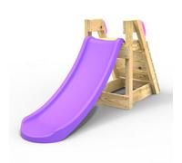 Rebo® Free Standing Garden Wave Slide with Wooden Platform - 4FT (120cm) Slide Purple | OutdoorToys | Pressure Treated Timber, Strong and Sturdy Construction