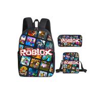 (Rebo A4) 3Pcs/set Game Roblox Backpack Kids Shoulder Bag Pencil Strap Back To School