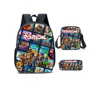 (Rebo A5) 3Pcs/set Game Roblox Backpack Kids Shoulder Bag Pencil Strap Back To School