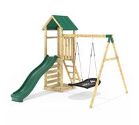 Rebo Adventure Playset Elbrus Wooden Climbing Frame, Swing Set & Slide