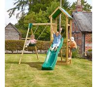 Rebo Adventure Playset Wooden Climbing Frame, Swing Set and Slide
